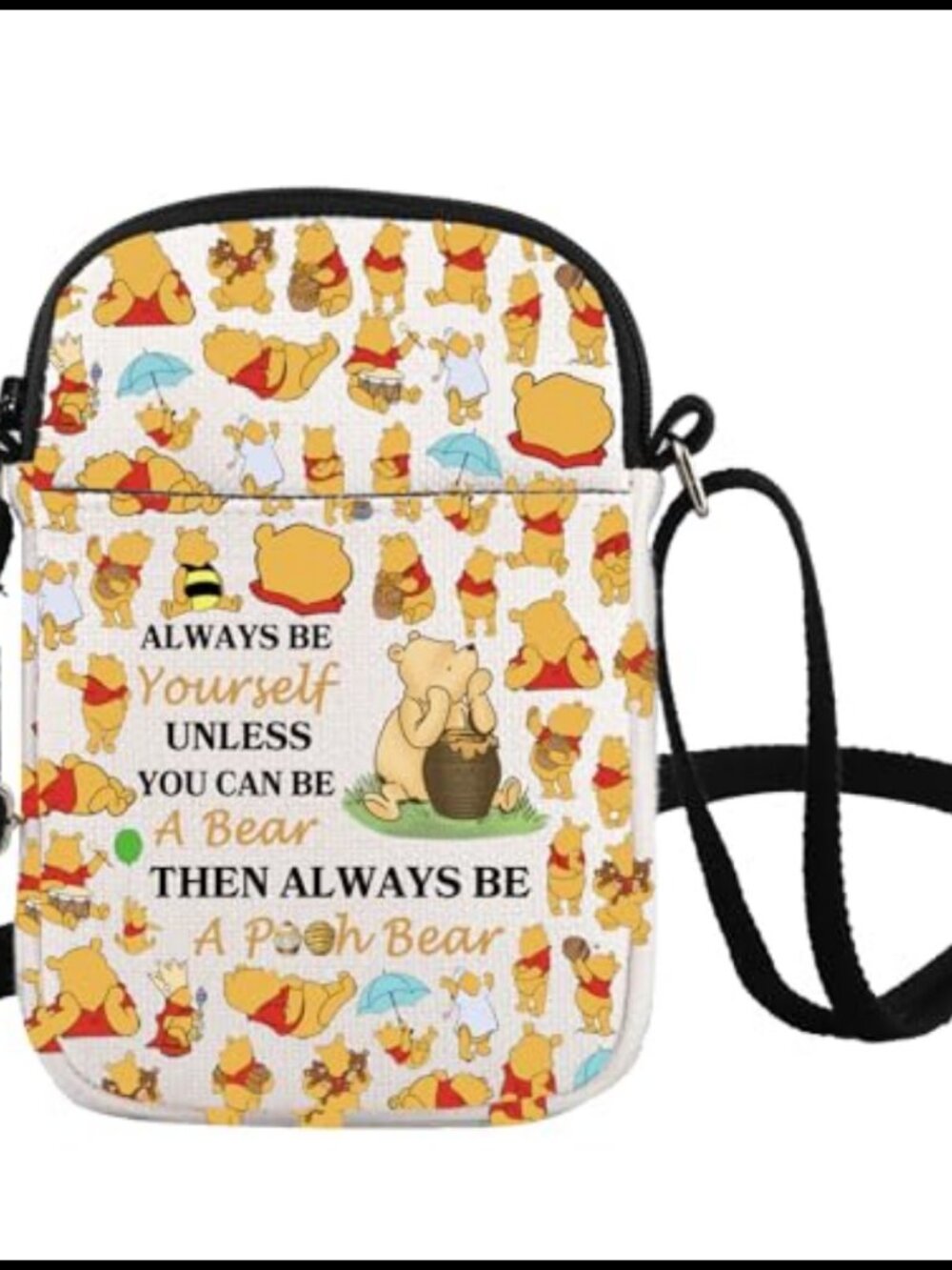 Polyester Crossbody Bag Cartoon Bear Character Shoulder Messenger Gift